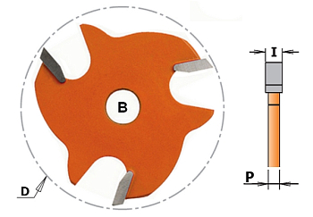 Фреза пазовая HW Z3 B=8 D=47,6x2,4 P=1,27 RH