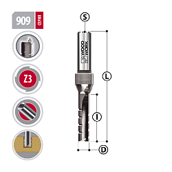 Фреза монолитная для пазов Z3 S=12 D=10,0x40x93,5 RH   