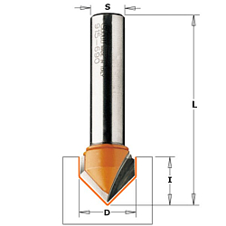 Фреза пазовая V-образная HW Z2 S=8 D=38x28,5x63,5 A=90° RH