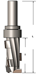 22,2х40 S=12x40 Z=1+1 (6 DP) RH алмазная концевая фреза с аксиальным углом с подшипником 