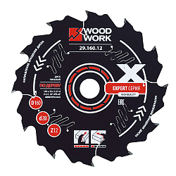 160x20x2,2/1,6 Z=12 A=20° диск пильный DIY  [ мягкая или твердая древесина, фанера ]