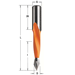 12x35x70 S=10x26 HW Z2 сверло присадочное для сквозных отверстий RH