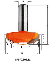 Фреза профильная "псевдофилёнка" HW Z2 S=12 D=45/34x13,5x51,6 A=3° R=3,2-6,4 RH