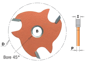 Фреза пазовая HW Z3 B=8 C/SV D=47,6x4 P=2,07 RH