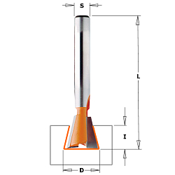 Фреза "Ласточкин хвост" HW Z2 S=8 D=12,7x12,7x52,4 A=14° RH