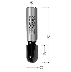 Фреза пазовая галтельная HW Z2 S=12 D=19x24,5x67 R=9,5 RH