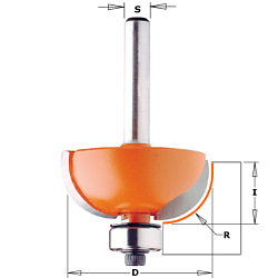 Фреза галтельная c подшипником [н] HW Z2 S=8 D=22,2x12,7x54,9 R=4,75 RH