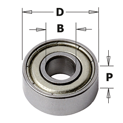 Подшипник для фрезы (металл) D=16 B=5 P=5