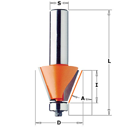 Фреза фасочная c подшипником [н] HW Z2 S=8 D=22,2x10x54,9 A=25° RH