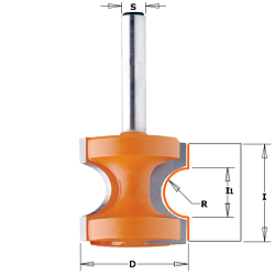 Фреза профильная "Катушка" HW Z2 S=8 D=22,2x19/6,56x50,8 R=3,2 RH