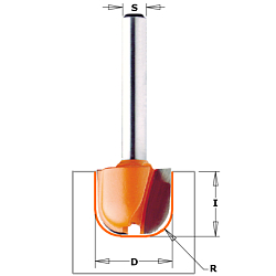 Фреза профильная (чаша) HW Z2 S=12 D=31,7x16x60,4 R=6,4 RH