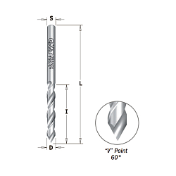 2,5x27x55 S=2,5 HWM Z2 V=60° сверло присадочное для сквозных отверстий LH