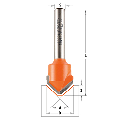 Фреза пазовая V-образная для Alucobond® HW Z2 S=8 D=18x7,4x60 A=90° RH