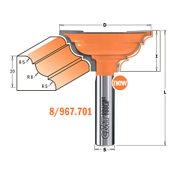 Фреза мультипрофильная (карнизы) HW Z2 S=12 D=23,8x35x83,8 RH