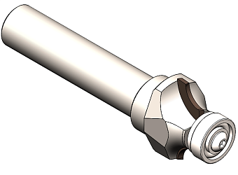 Фреза концевая с PCD пластинами радиусная с подшипником Z2 R5,0 D=23,7x9 S=12 RH