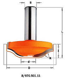 Фреза профильная "псевдофилёнка" HW Z2 S=12 D=50/16x14x52,1 R=12 RH