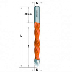 10x70x115 S=10x30 HW Z2 сверло присадочное для сквозных отверстий LH